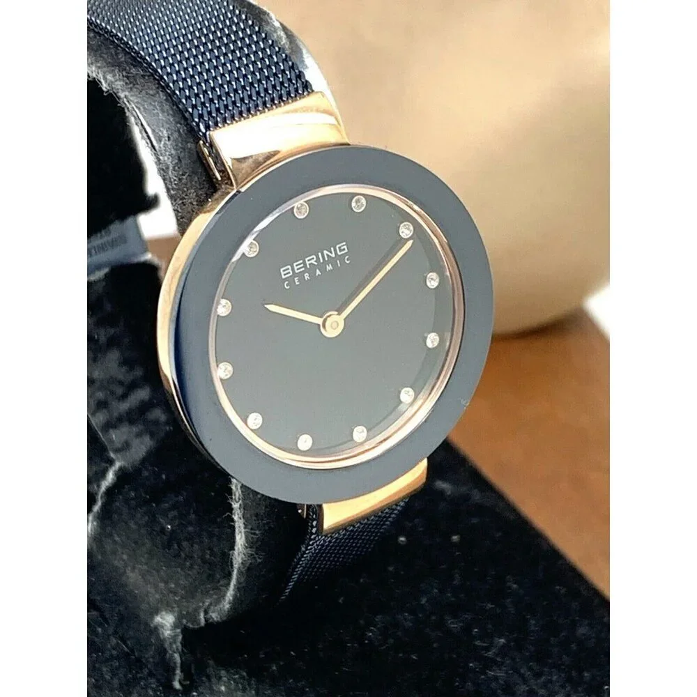 Bering Women's Watch 11429-367 Quartz Rose Gold Blue Mother of Pearl Cer…